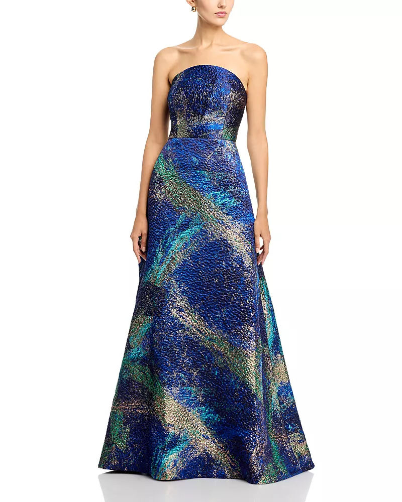 Teri Jon by Rickie Freeman Jacquard Gown