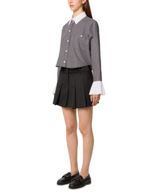 Cotton Shirt with Pleated Cuffs