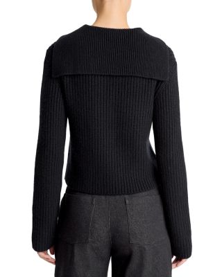 Ribbed Sailor Collar Sweater