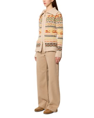 Marosa Jacquard Pattern Cardigan