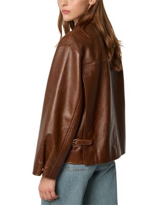 Leather Jacket with Storm Flap