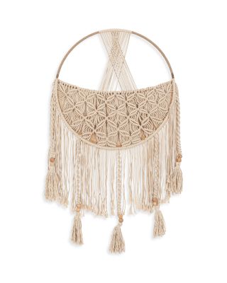 Charlie Farmhouse Macrame Boho Toy Storage with Tassels