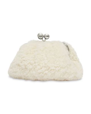 Weekend Accesori 2 Small Micio Ivory Fux Fur Clutch