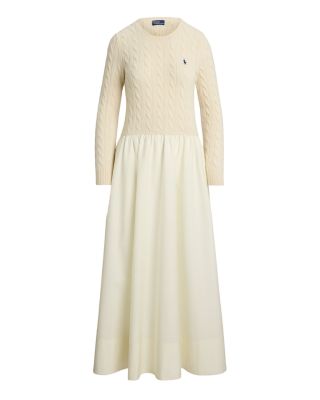 Cable Knit Poplin Dress