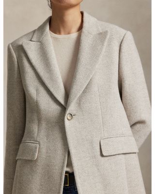 Wool Blend Herringbone Coat