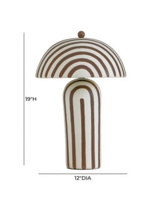 Maiori Striped Papier Mache Table Lamp