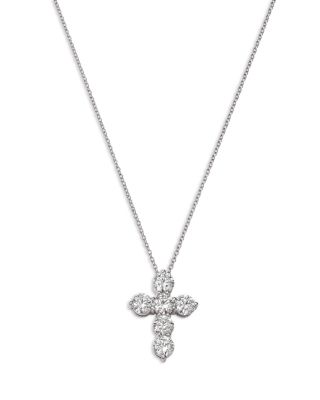 Diamond Cross Pendant Necklace in 14K Gold, 2.10 tcw