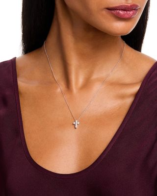 Diamond Cross Pendant Necklace in 14K Gold, 0.5 tcw