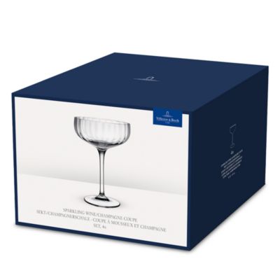 Rose Garden Coupe Champagne Glass, Set of 4