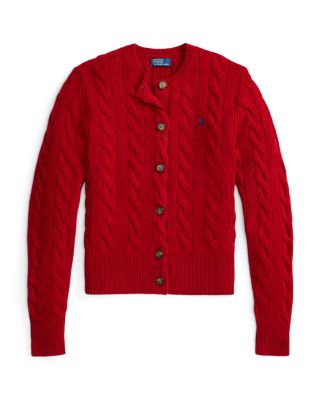 Cable Knit Wool Cashmere Cardigan