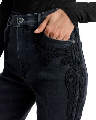 Crosbie High Rise Wide Leg Jeans in Washed Onyx