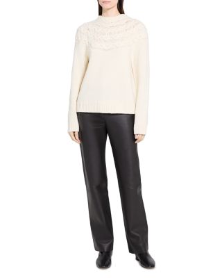 Cable Yoke Wool Cashmere Sweater