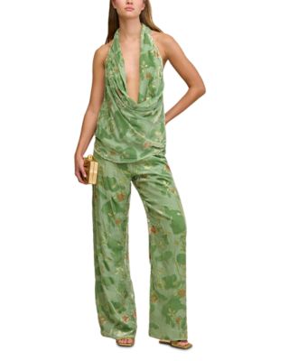 Stacie Silk Embroidered Pants
