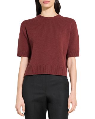 Cashmere Cropped Short Sleeve Sweater