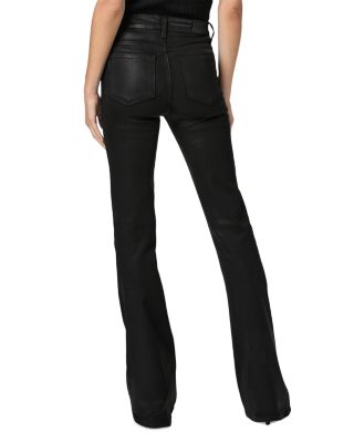 Laurel Canyon High Rise Coated Bootcut Jeans in Black Fog