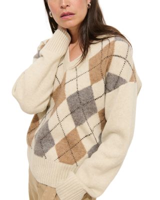 Campbell Argyle V Neck Sweater
