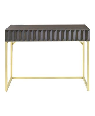 Prelli Steel Base 1-Drawer Writing Desk with USB Port and Outlet