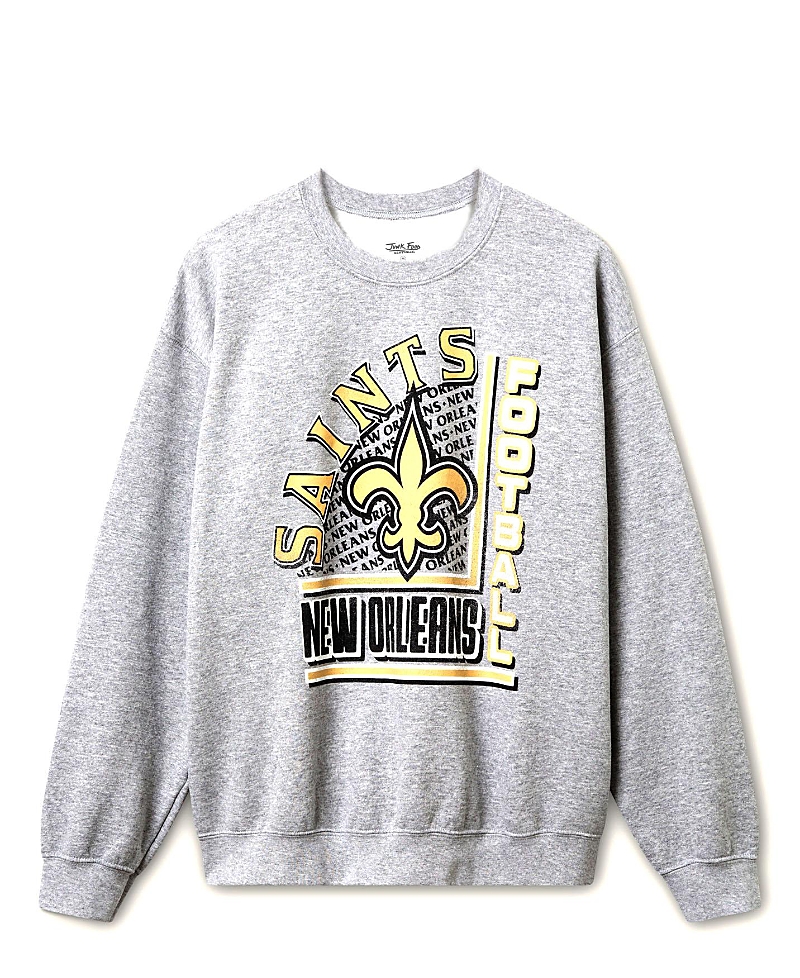 Junk Food Clothing Unisex Nfl New Orleans Saints Backfield Flea Market Crew Fleece Sweatshirt In Gray