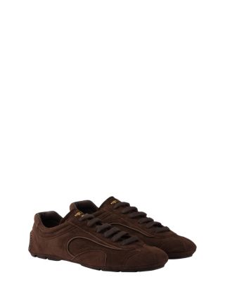 Prada Montecarlo Re-edition 2005 Suede Sneakers In Navy In Brown
