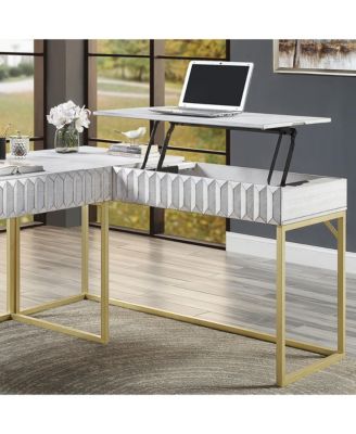 Prelli Steel Base Adjustable Writing Desk with Lift Top and Hidden Drawer