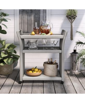 Phelps Aluminum 3-Open Shelf Patio Serving Cart