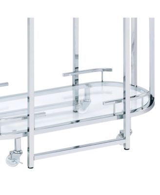 Ovaro Steel Frame Serving Cart with Top and Two Lower Shelves