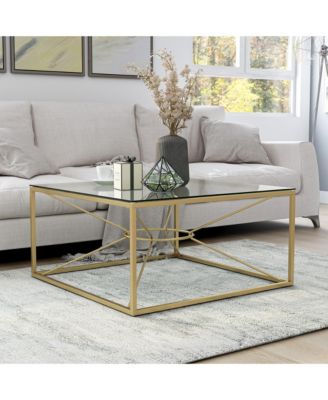 Floyd 35" Glass Top Square Coffee Table