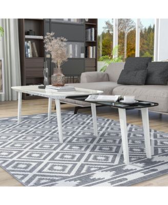 Hartford 47" Steel Base Expanding Top Coffee Table