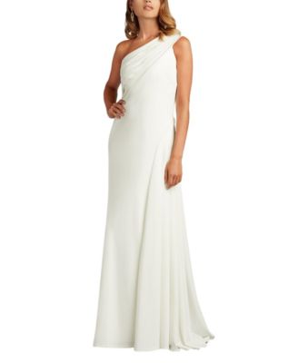 Laine One-Shoulder Crepe Gown