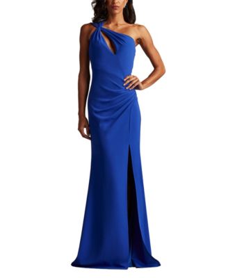 Viveca One-Shoulder Keyhole Gown