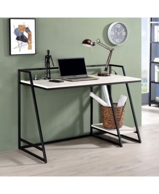Stark Steel Base 1-Shelf Writing Desk with USBs