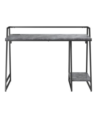 Stark Steel Base 1-Shelf Writing Desk with USBs