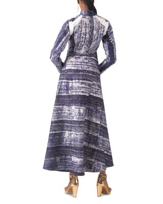 Erimpe Printed Button Front Maxi Dress