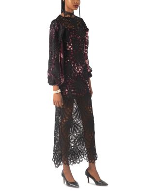 Monife Lace Overlay Split Sleeve Dress