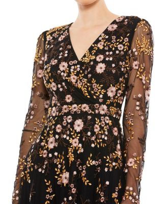  Floral Embroidered A-Line Cocktail Dress