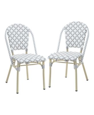 Quade Aluminum and PE Wicker Patio Dining Chairs, Set of 2