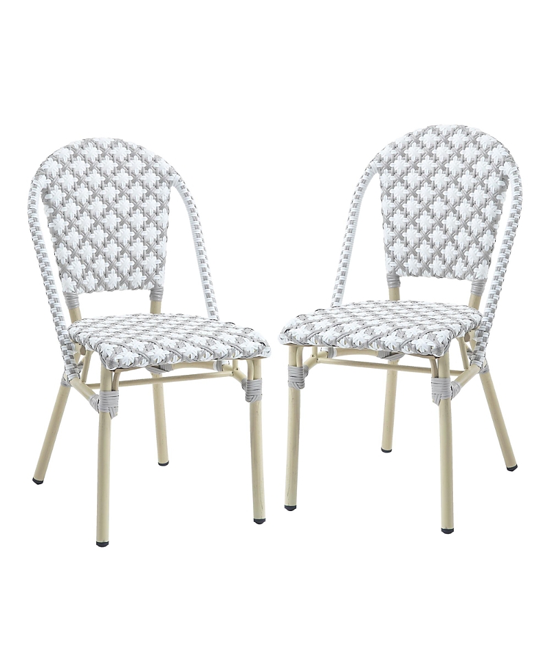 Furniture Of America Quade Aluminum And Pe Wicker Patio Dining Chairs, Set Of 2 In Gray