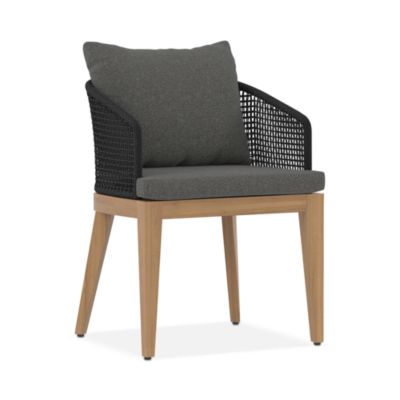 Capri Dining Armchair, Natural & Gracebay Gray