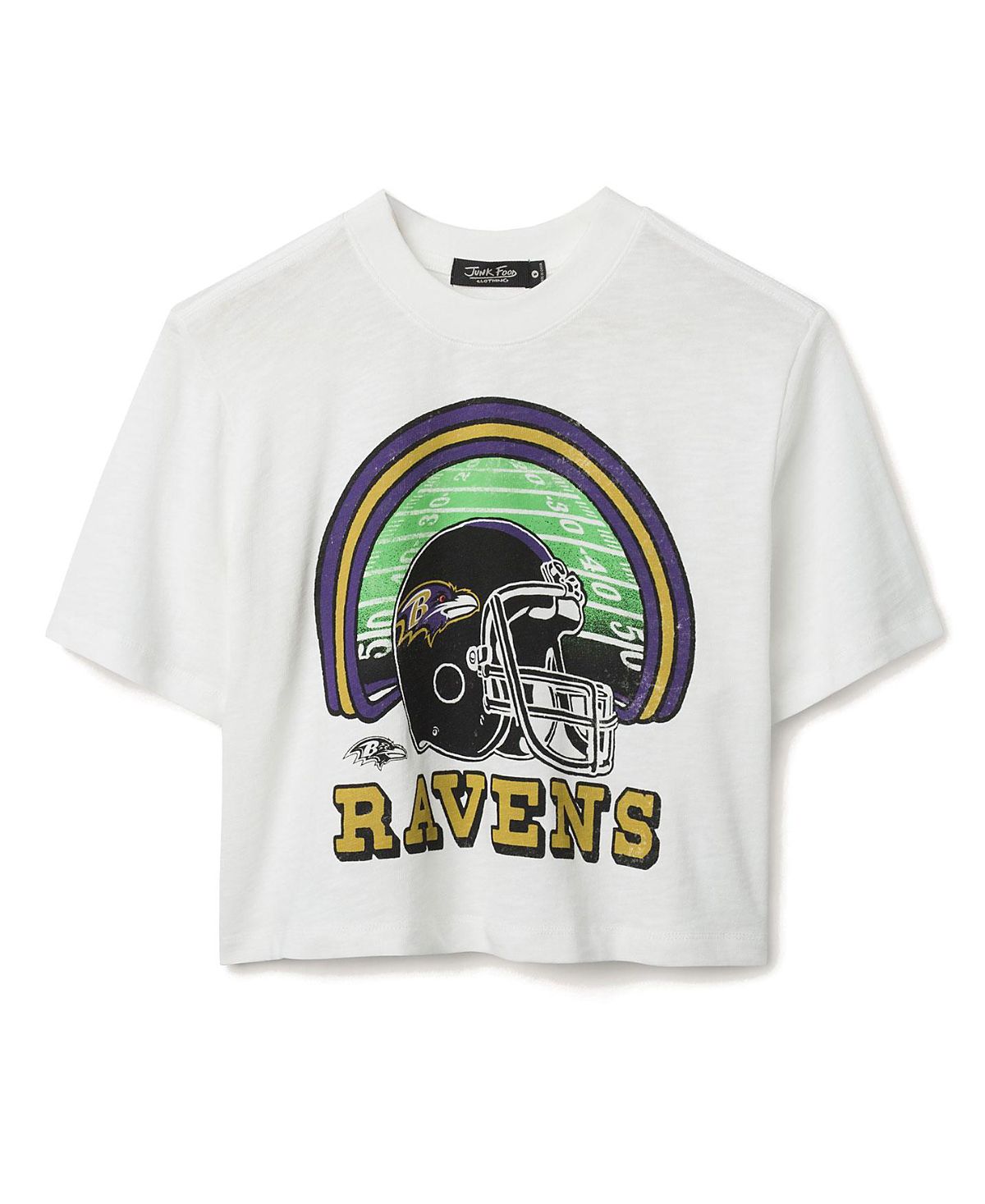 Junk Food Clothing Women's Nfl Baltimore Ravens Game Time Mock Neck Crop Tee