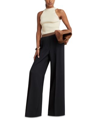 Petite Mid Rise Wide Leg Pants 