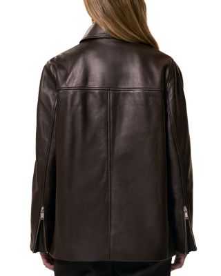 Layla Leather Long Line Jacket