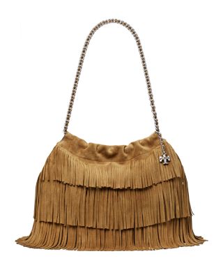 Fleming Suede Fringe Hobo Bag
