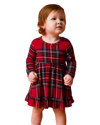 Girls' Tartan Plaid Ruffled Bodysuit Dress - Baby
