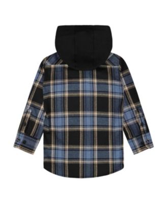 Boys' Long Sleeve Hooded Flannel Shirt - Little Kid, Big Kid