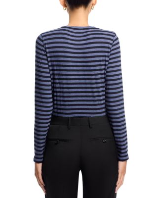 Striped Long Sleeve Crewneck Tee