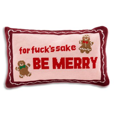 Be Merry Needlepoint Pillow