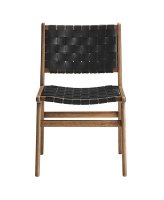 Saoirse Leather Wood Dining Side Chair, Set of 2