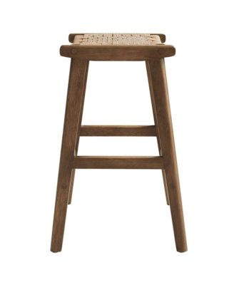Saoirse Woven Rope Wood Counter Stool, Set of 2