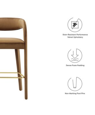 Pinnacle Performance Velvet Bar Stool, Set of 2