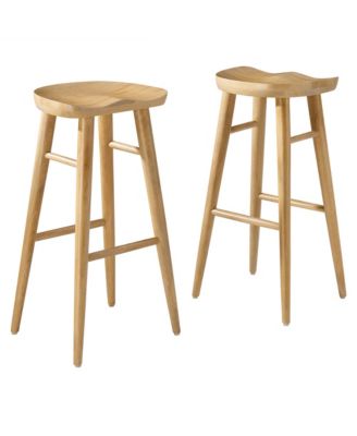 Saville Backless Wood Bar Stools Set of 2